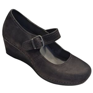 Dansko, Sandra, Black Brushed,Mary Jane Wedge. Sz 42